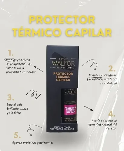 Beauty Walfor Protector Termico Capilar Spray Anti-age + Control Frizz X100grs