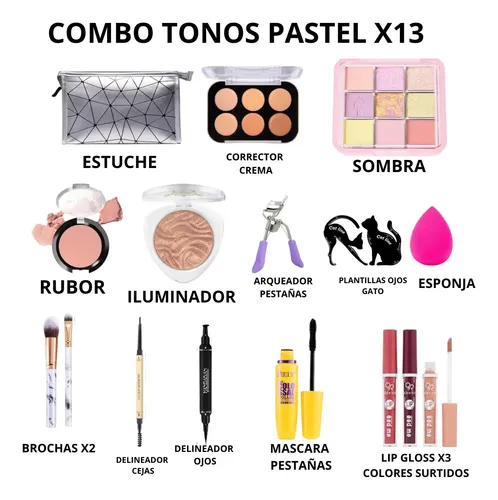 Set Maquillaje Completo Tonos Pastel Look Luminoso Radiante