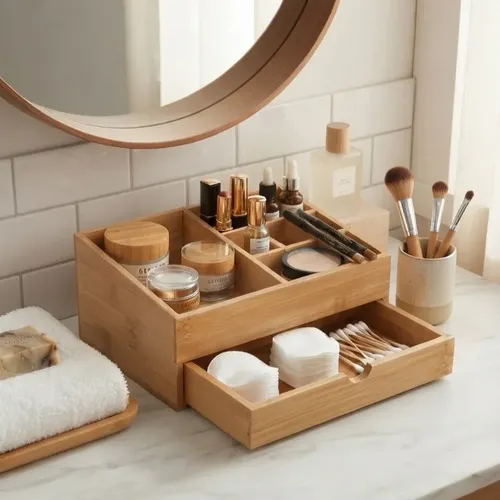 Organizador Bambu Ideal Maquillaje Escritorio