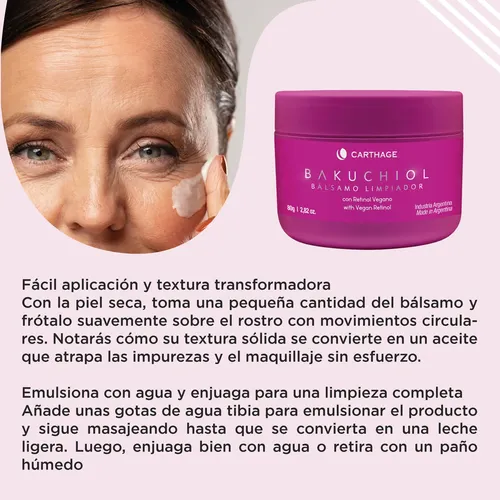 Crema Limpiadora Facial Carthage Balsamo Bakuchiol Retinol