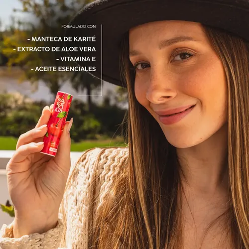 Balsamo Labial Hidratante color Rojo Cherry Pura Soap
