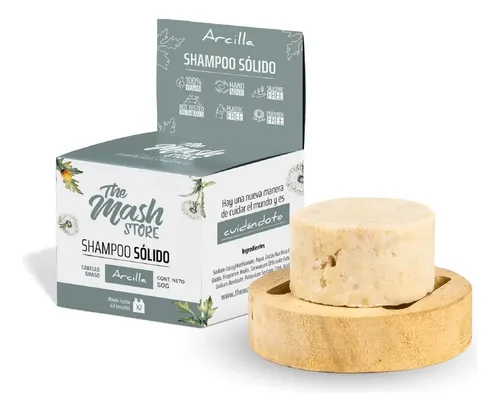 Shampoo Solido Natural Vegano Arcilla 50gr – Cabello Graso The Mash Store