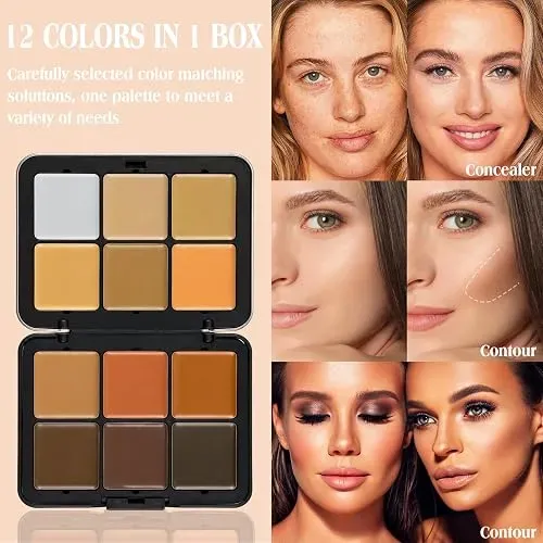 Lsxia Paleta Rubor 12 Tonos Con Brocha Maquillaje Lx1129