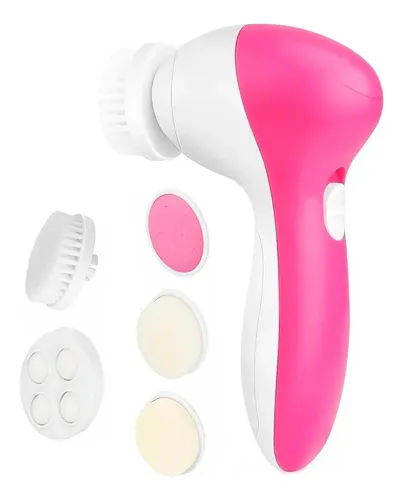 Cepillo Facial Masajeador Limpiador Exfoliante Limpieza Rosa Y Blanco