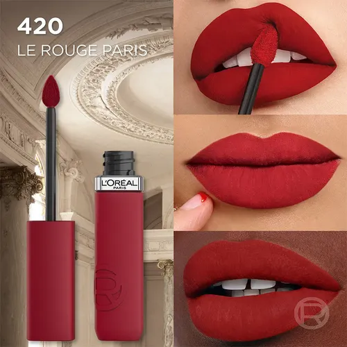 Labial Líquido Infaillible Matte Resistance L’oréal Paris Acabado Mate Color Le Rouge Paris 420