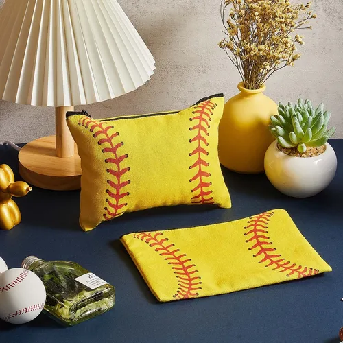 Bolsa De Maquillaje Frienda, Tela Estilo Softball, 20 X 15 C