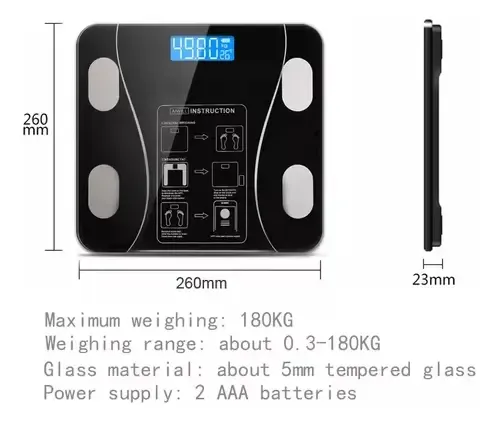 Escala Digital De Bioimpedancia Bluetooth Smart Blanca