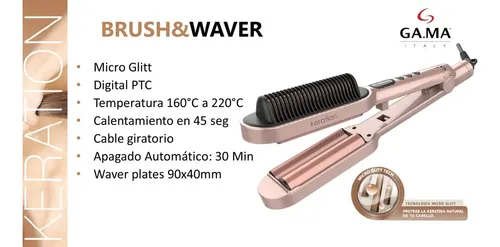 Gama Digital Waver & Brush cepillo rizador color Rose Gold