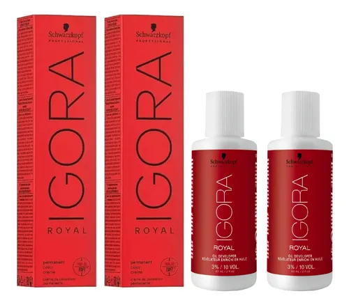 Kit X2 Tintura + Oxidante 10 Vol Igora Royal Schwarzkopf