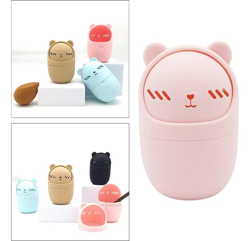 Soporte De Silicona Para Esponja De Maquillaje, Estuche Rosa