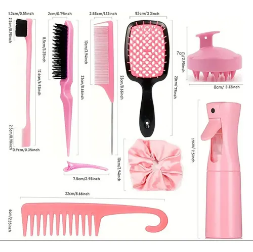 Kit Rizado 18 Piezas Peine Cepillo Peine Pinzas For El