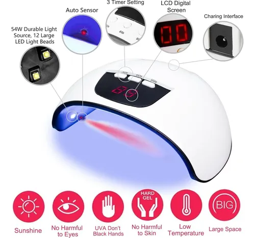 Lámpara Led Uv 54w Funshowcase Para Curado De Resina Y
