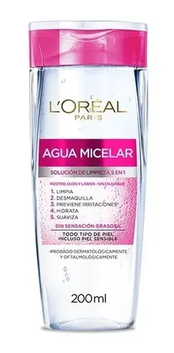 Agua Micelar Desmaquillante Y Limpieza Facial 5en1 Loreal