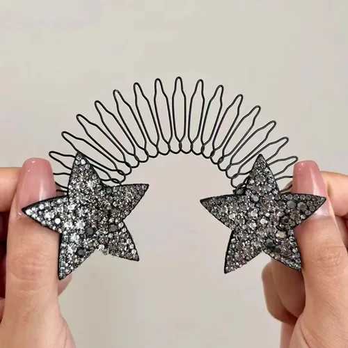 4 Herramienta De Peinado De Diamantes De Imitación Negro