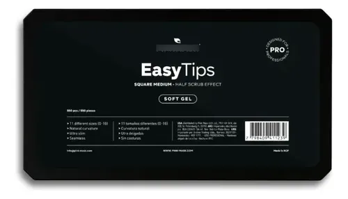 Pink Mask Easy Tips Soft Gel Square Medium (550 U)