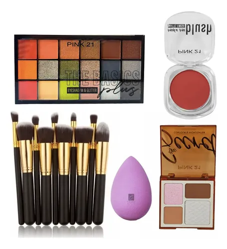 Súper Combo! Brochas Paleta Iluminadores Esponjas! Makeup