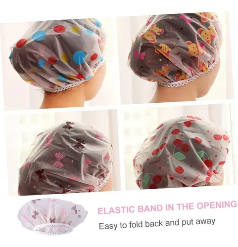 5 Piezas Gorro De Ducha Encaje Elástico Para Baño Salón