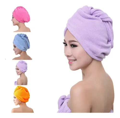 4 Toallas De Microfibra Para Secar El Cabello, Gorro De Zwm