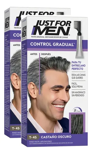 Pack Tintura Just For Men Control Gradual Castaño Oscuro 2 Unidades