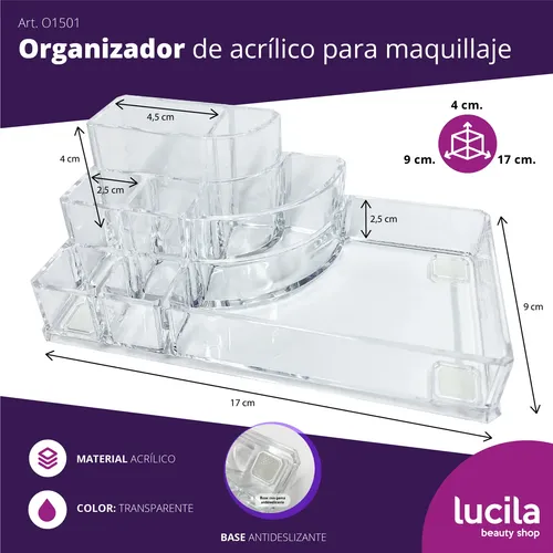 Combo Organizador Acrílico Con Divisiones Y Cajones