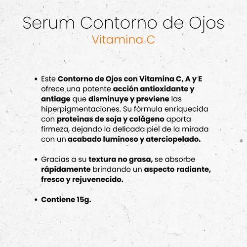Serum Contorno De Ojos Vitamina C Eyes Antiage 15g Idraet