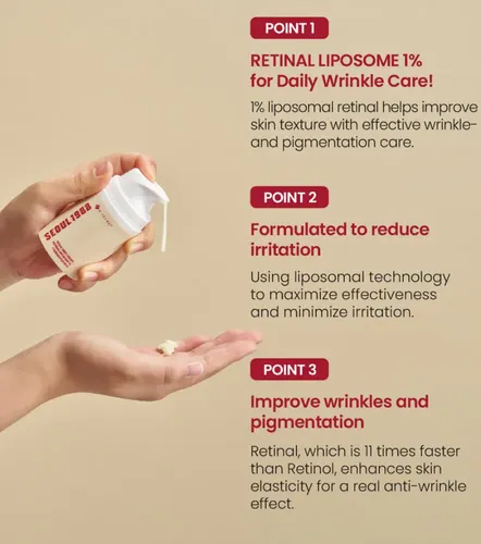 Crema Facial Nocturna Retinal 1% y Arroz Fermentado 50ml Antiedad