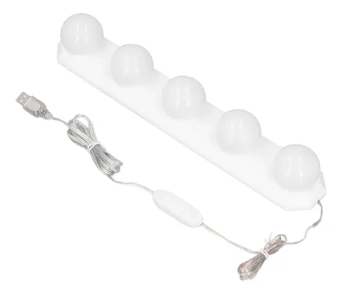 Tocador Led Adhesivo Para 5 Bombillas De 3 Colores
