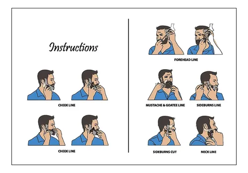 Herramienta Para Modelar La Línea Del Cabello Negra Beard Gu