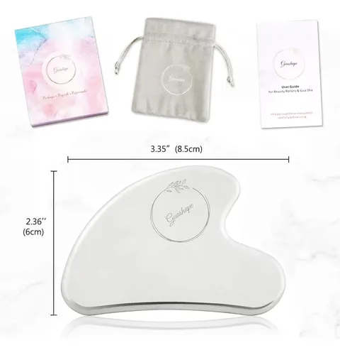 Gua Sha Facial Metal Plateado Sculptor Antiinflamatorio