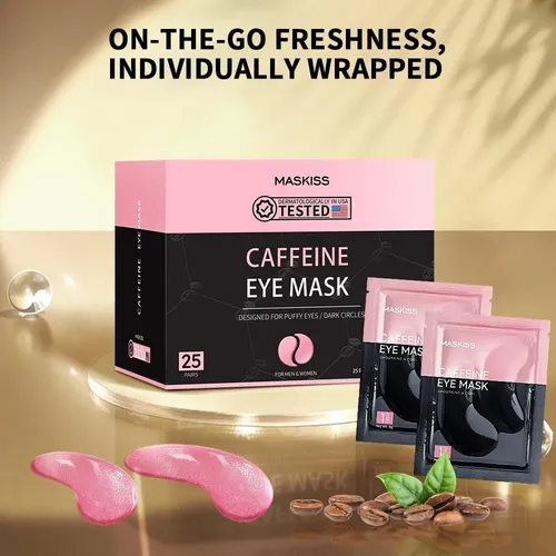 Parches Para Ojos Maskiss Con Cafeína 25 Pares Antiojeras
