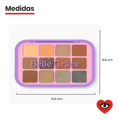 Paleta Tono 02 Sombras De Ojos 12 Colores Mate Brillante Maquillaje Rostro Veoquiero