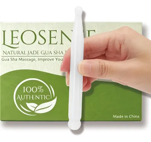 Pluma De Gua Sha Leosense De Jade Natural 11cm  Herramient