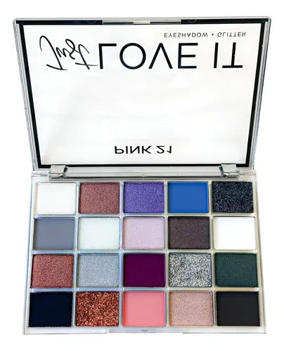 Paleta De Sombras Y Glitter 20 Tonos Just Love It Pink 21