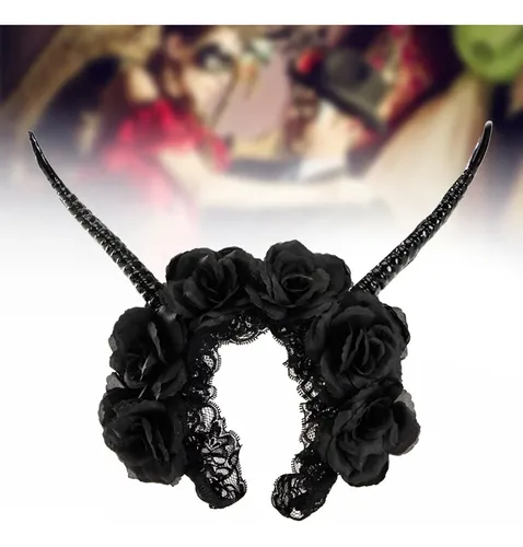 Diadema De Fiesta Rosa Rosa Con Cuerno De Antílope Para Cosp