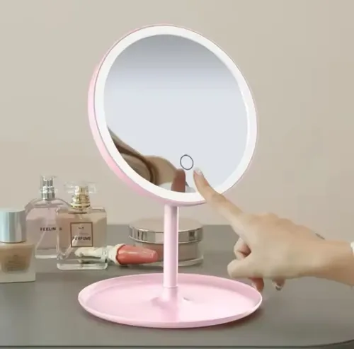 Espejo Maquillaje Makeup Luz Led Circulo Touch Tactil Usb