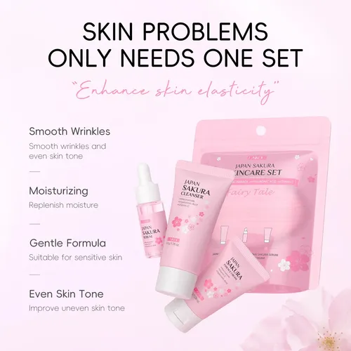 Set Facial Laikou Japan Sakura 3 Piezas Normal Día/noche