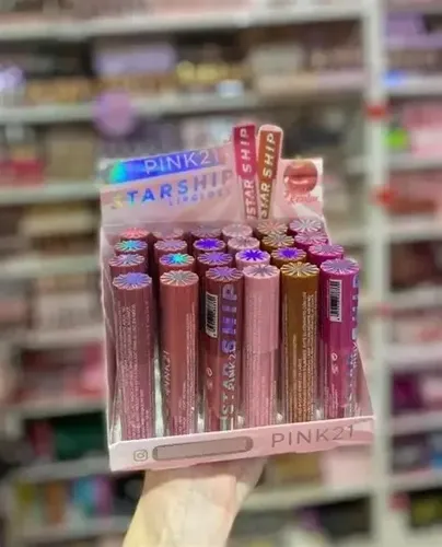 Pac X 24 Unidades Lip Gloss Con Color Pink 21 6 Tonos