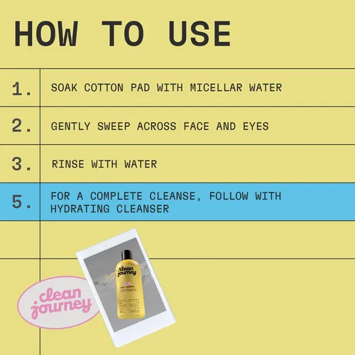 Desmaquillante En Agua Micelar Cleanjourney, 14 Onzas Líquid