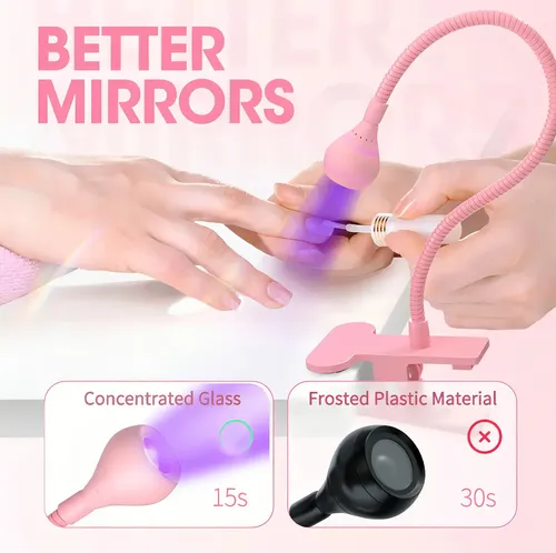 G Lampara Para Uñas Profesional Rosa Usb Con Pinza Lampara S
