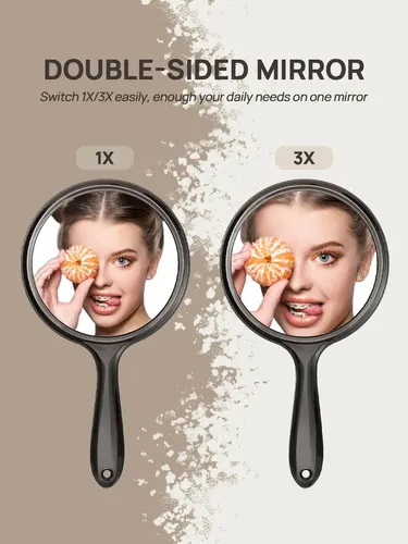 Espejo De Mano Omiro De Doble Cara Con Aumento De 1x/3x Con