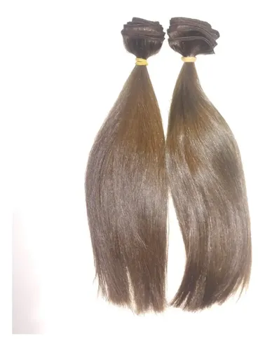 Cortina De Cabello Natural 1metro De 35cm De Largo Castaño