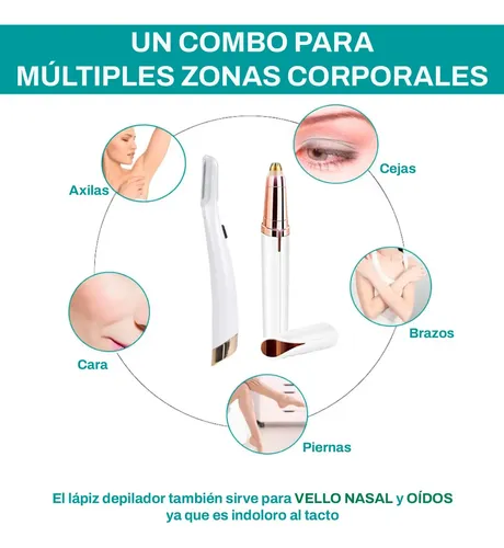 Set Perfilador Cejas Luz Led + Depiladora Eléctrica Portátil