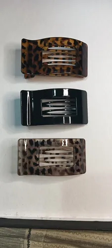 Set X3 Ganchos Carey Grandes Broches Para Pelo