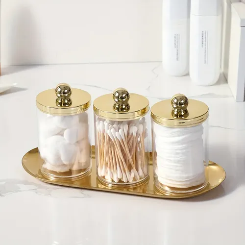 Set 2/3pcs Organizador Acrílico Para Hisopos Baño