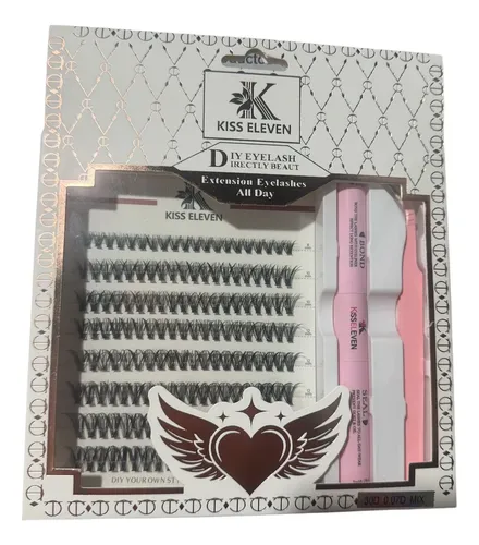 Kit Extension Pestaña Postizas Kiss Eleven Diy Mix 0.07d 30d