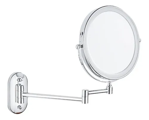 Espejo Extensible De Pared Doble Cara Luz Led Maquillaje X3
