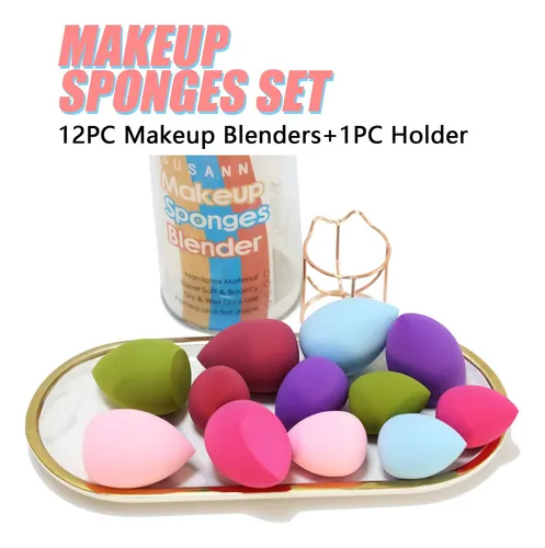 Set De Esponjas Para Maquillaje S Susann Con Soporte 12 Piez