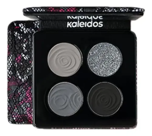 Paleta Kaleidos Glitter 4 Sombras, 6 Tonos, Acabado Mezcla