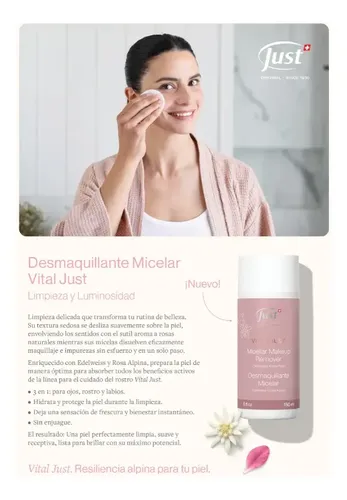 Combo Just Rostro Desmaquillante Micelar 150ml/gel Limpieza