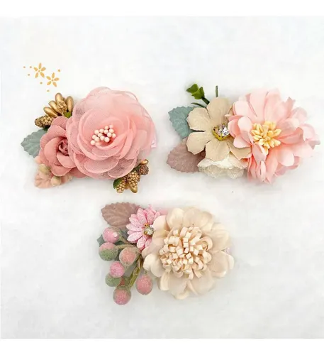 Broches De Flores For Niños, Pinza De Pelo Artificial Con F